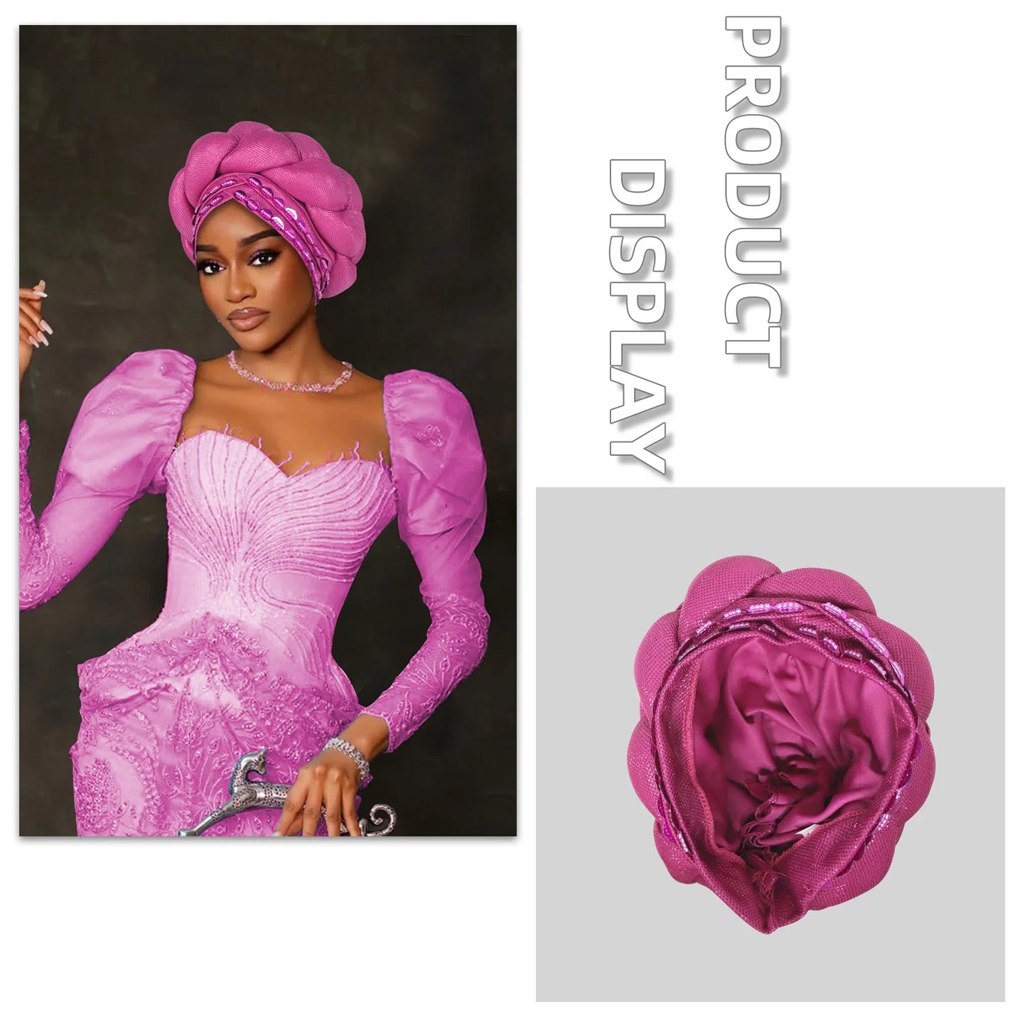 Fashion Hats for Women African Headtie Turban Auto Gele Head Wraps Cap Wedding Party Muslim Hijab Bonnet Headscarf Nigeria Geles