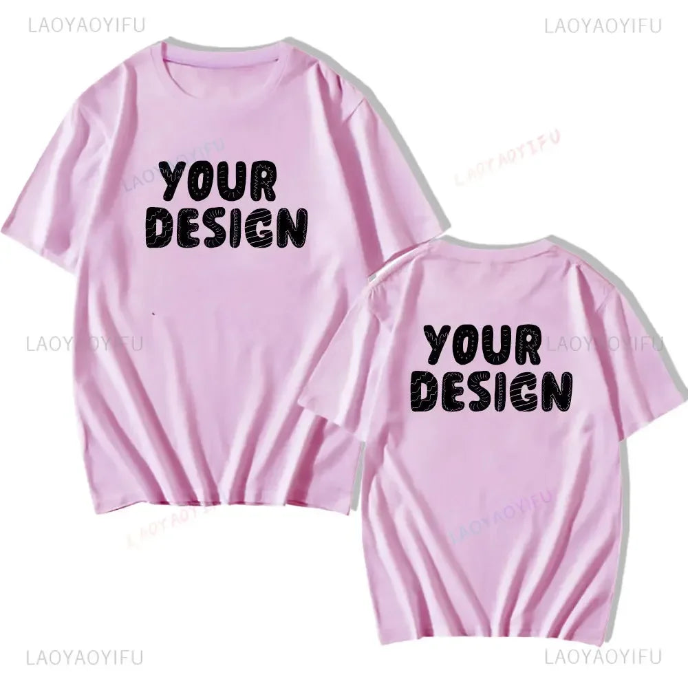 2025 Customized Printed Cotton Black White T Shirt Harajuku Men Women Tee DIY Your Like Photo  Tshirt Fashion Custom Tops
