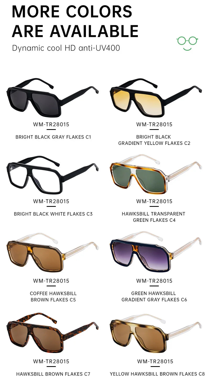 Retro Pilot Men Sunglasses Fashion Clear Gradient Shades UV400 Women Luxury Square Sun Glasses BAZAARHUBO