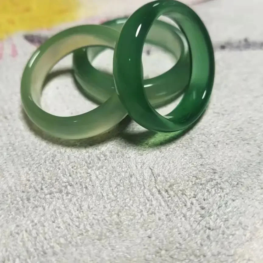 Natural chalcedony agate ring Chinese Vintage Rings for women's fashion ring fashion jewelry couple ring gift Charm Jewelry