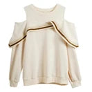 OLrain Cotton White T-shirt Women 2026 Autumn Casual Loose Tee Shirt Crewneck Lace Long Sleeve Tops Woman Clothing N57CT95669
