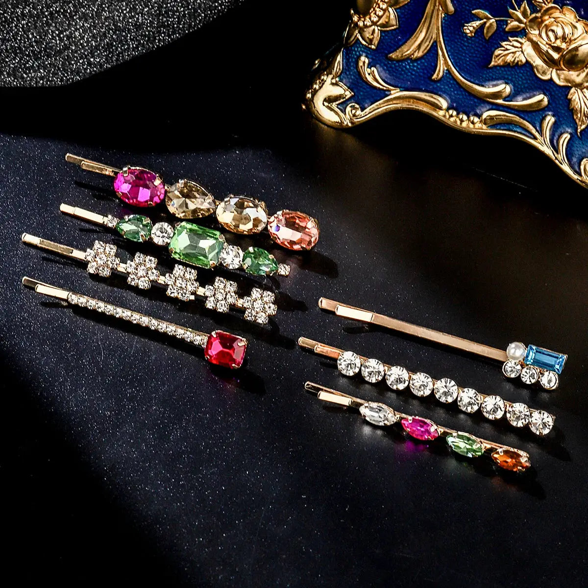 Upscale Luxurious Crystal Zircon Hair Clip Temperament Elegant Wild Hair Pins Leisure Prom Street Beat Personality Retro Hair BAZAARHUBO