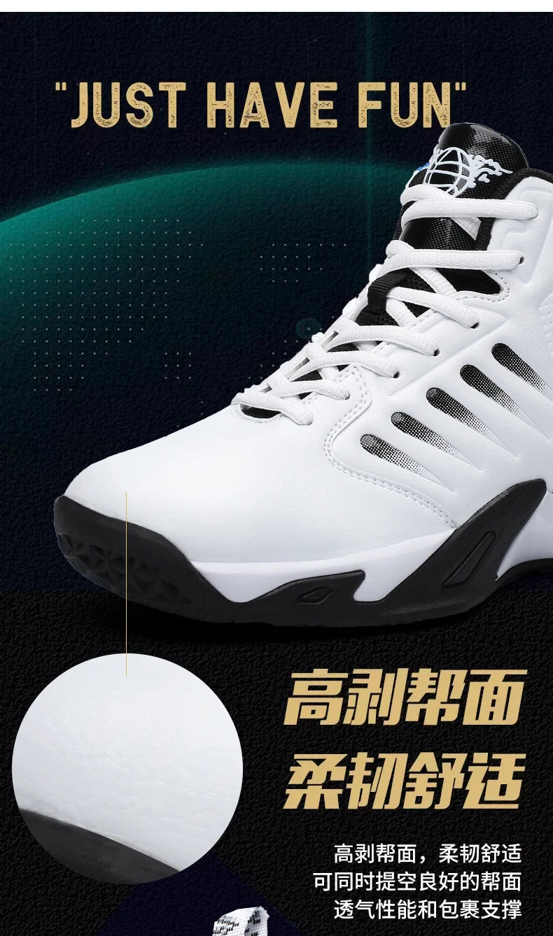 Men's Basketball Shoes Breathable Cushioning Non-Slip Wearable Runing Shoes Gym Training Athletic Basketball Sneakers for Women