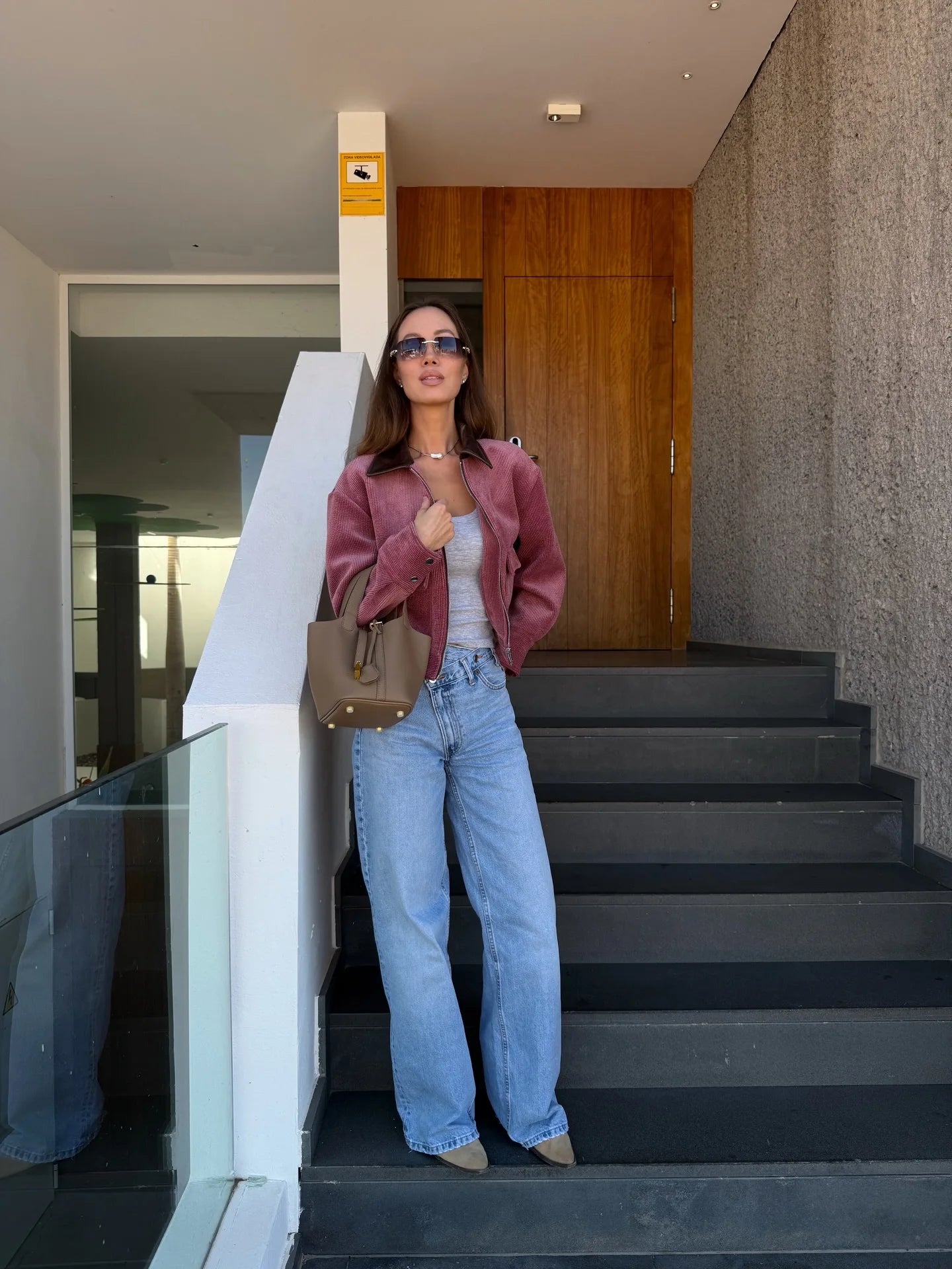 Women Pu Leather Collar Pink Cropped Jacket Corduroy Fashion Long Sleeve Zipper Coat 2026 New Lady Spring Chic Street Outwear