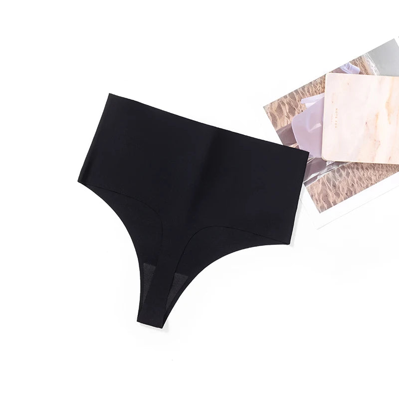 BZEL High Waist Women's Panties Seamless Thongs Silk Satin Plus Size Female Underwear Sexy Lingerie Fashion G-Strings Hot T-Back