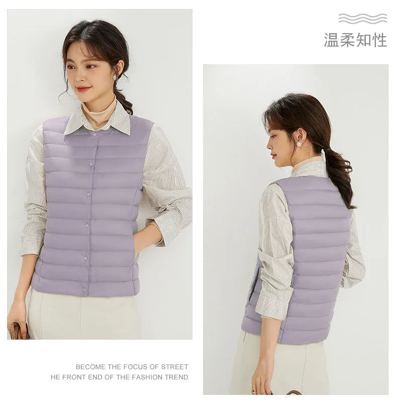 NewBang 90% Matte Fabric Womens Ultra Light Down Vest Waistcoat Sleeveless
