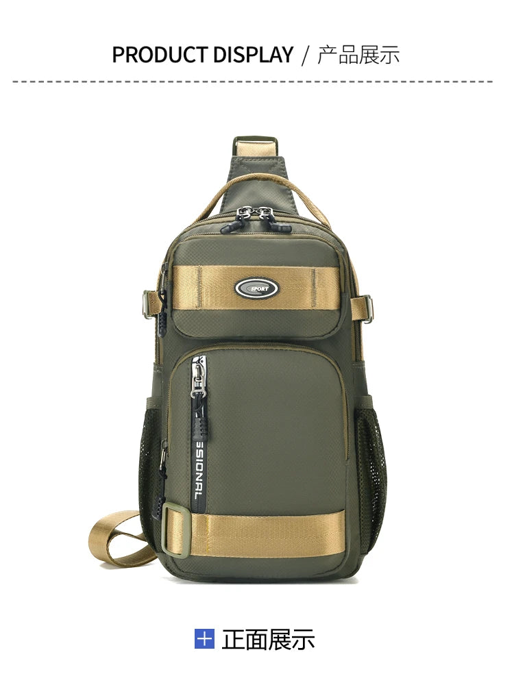 Large Capacity Men's Waist Packs Crossbody Bag High Quality Light Oxford Chest Pack Fashion Casual Men's Handbag Shoulder Bag
