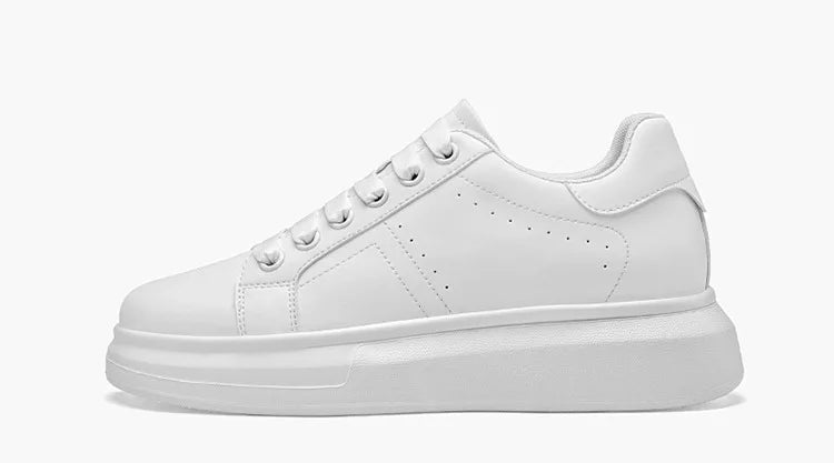 Men's Invisible Height Increasing Elevator Shoes Lace-up Sporty White Sneakers 6cm 8cm 10cm Taller Size Plus Invisible Elevate