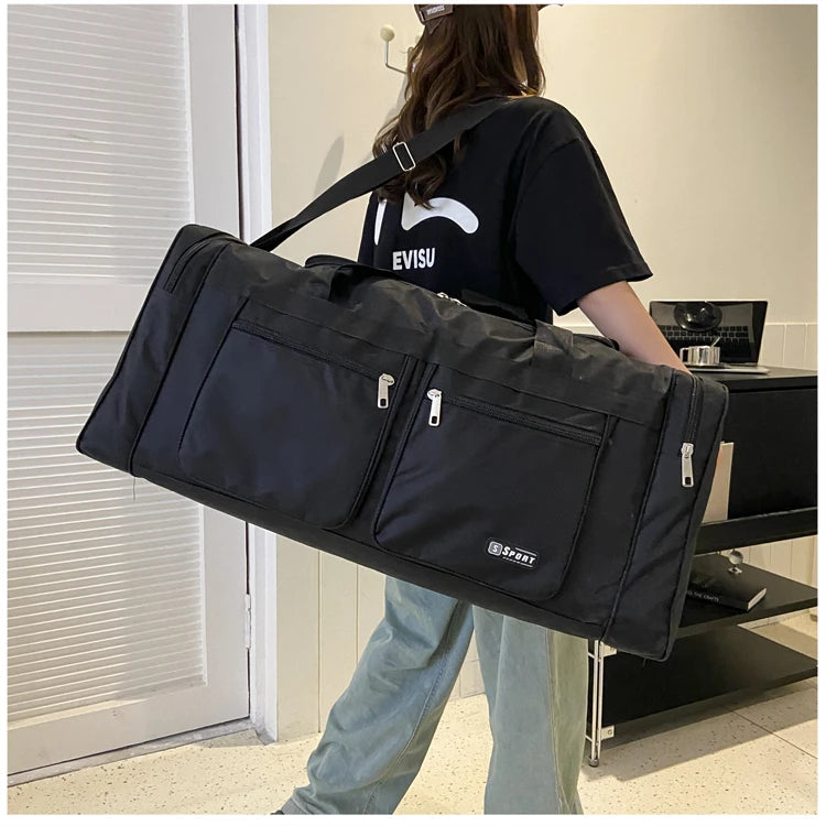 Women Men Nylon Travel Duffel Bag Carry On Luggage Bag Men Tote Large Capacity Weekender Gym Sport Holdall Overnight Bag Pouches