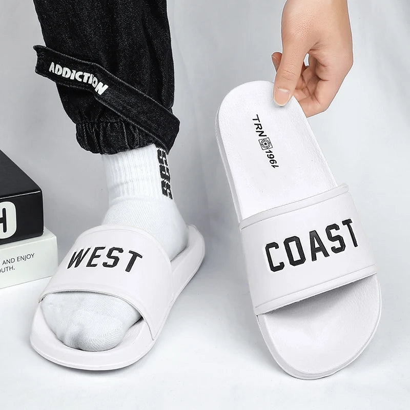 Summer Men Slippers Indoor Home Slides Bathroom Shoes Outdoor Garden Shoes Massage Clogs Male Beach Slippers Flip-Flops Mules 48