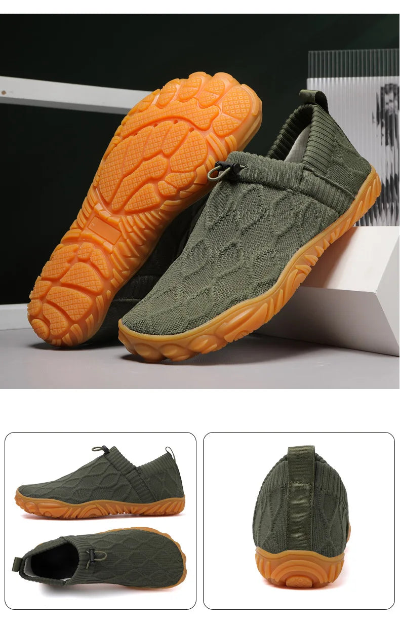 Minimalist Men's Barefoot Shoes Anti Slip Breathable Knitting Walking Shoes for Men Wear-resistant Lightweight Running Sneakers