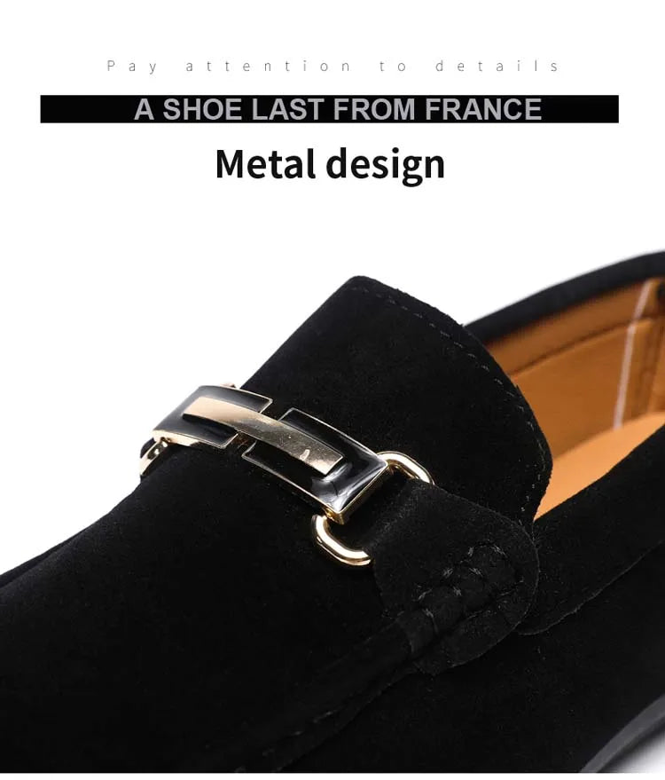 Spring and Summer Men's Shoes, Low-Cut Beanie Shoes, Versatile Casual Shoes, Breathable Leather Shoes, Black Work Shoes, Slip-Ons