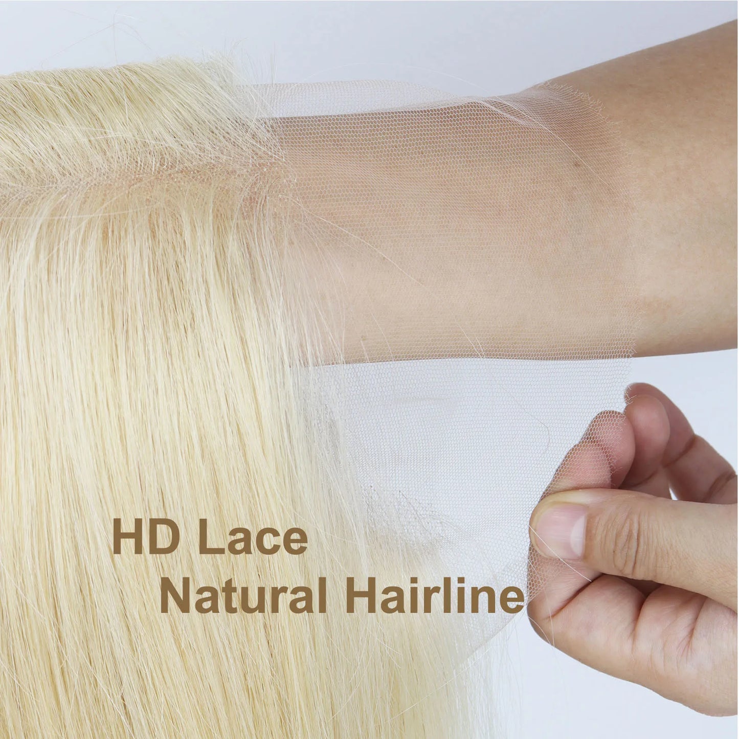 Invisiable Knots Wig for Women 22inch Real Virgin European Human Hair Wig HD Lace with Fabric Natural Hairline Soft Breathable