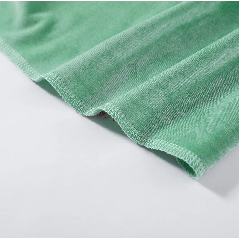 Green Velvet Lace Trim Shorts Women's Casual High-waist Straight Short Pants 2026 New Ladies Summer Vacation Beach Outfit