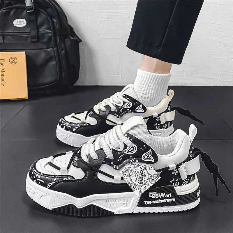 Men's Sneakers High Quality Outdoor Casual Shoes Lace-up Mens Vulcanized Shoes Breathable Wear-resistant Tennis Shoes Zapatillas