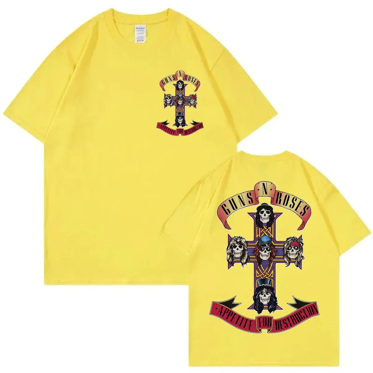 Guns N Roses Appetite for Destruction Album Graphic T Shirts Rock Hip Hop Short Sleeve T-shirt Men Women Casual Loose T-shirts