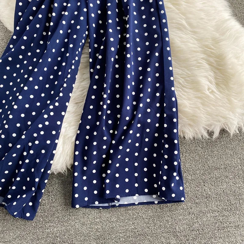 V Neck Sexy Dolman Sleeves Waist Slim Floral Print Jumpsuit Women Wide Leg Trousers Jumpsuit