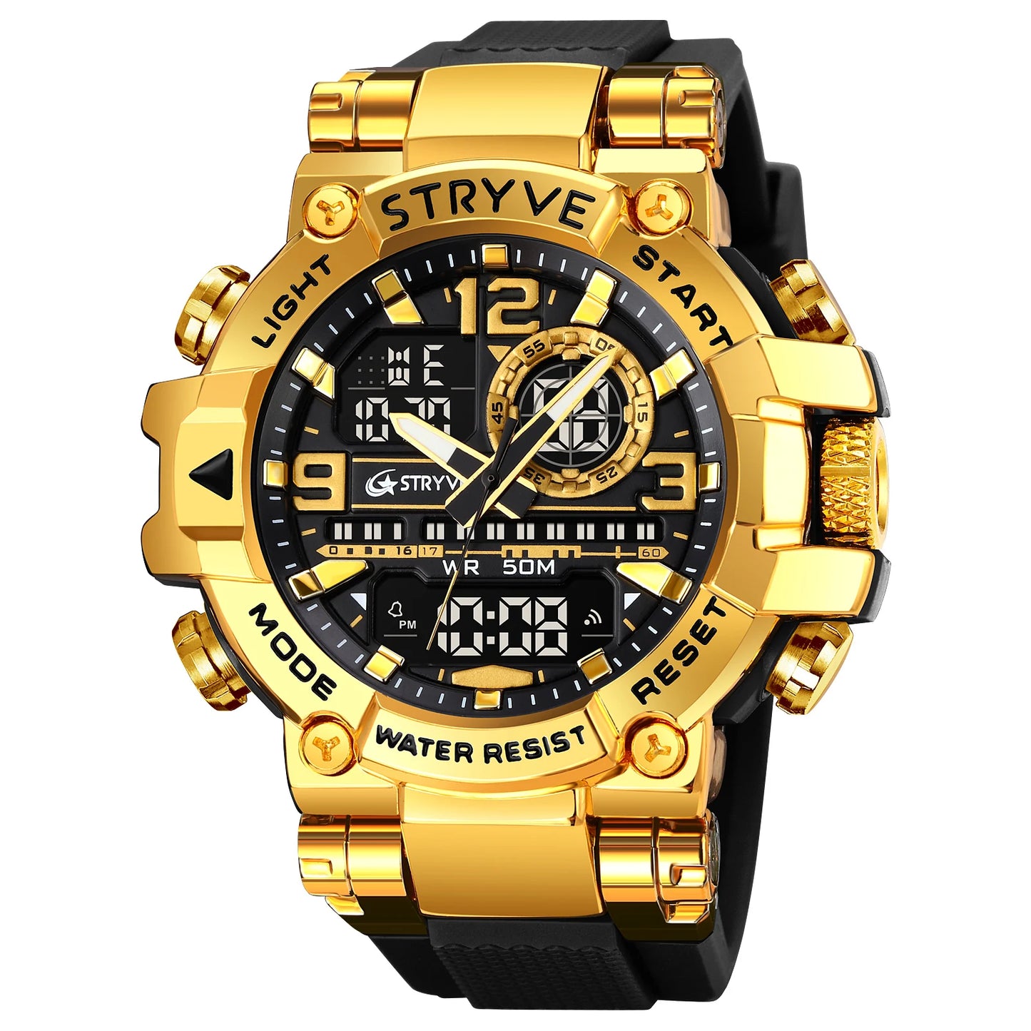 Fashion Stryve Watches S8025 Men's Cool Colorful Sports Digital Watches Fashion Designer Dual Movement Men's Wrist Watch