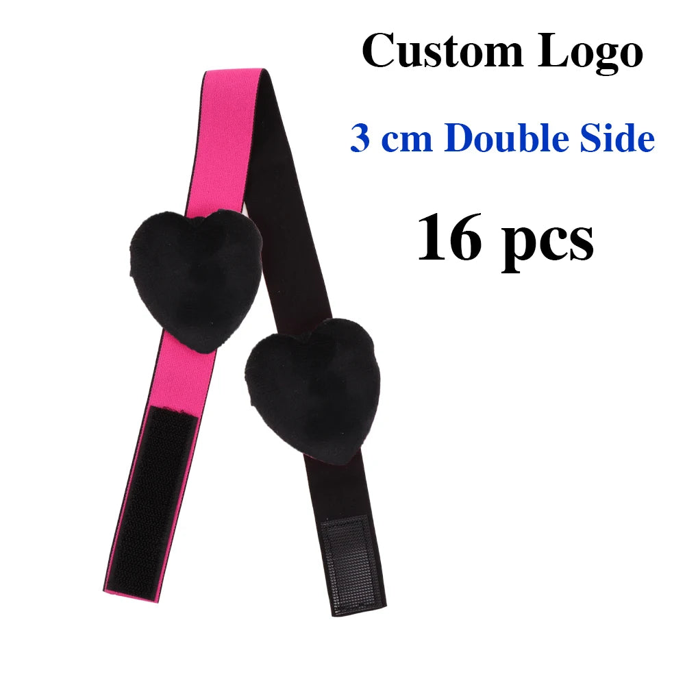 20Pcs Customized Wig Headband For Edges Wig Band With Ear Cut Outs Double Sided Wig Band To Melt Lace Custom Logo Band For Wigs