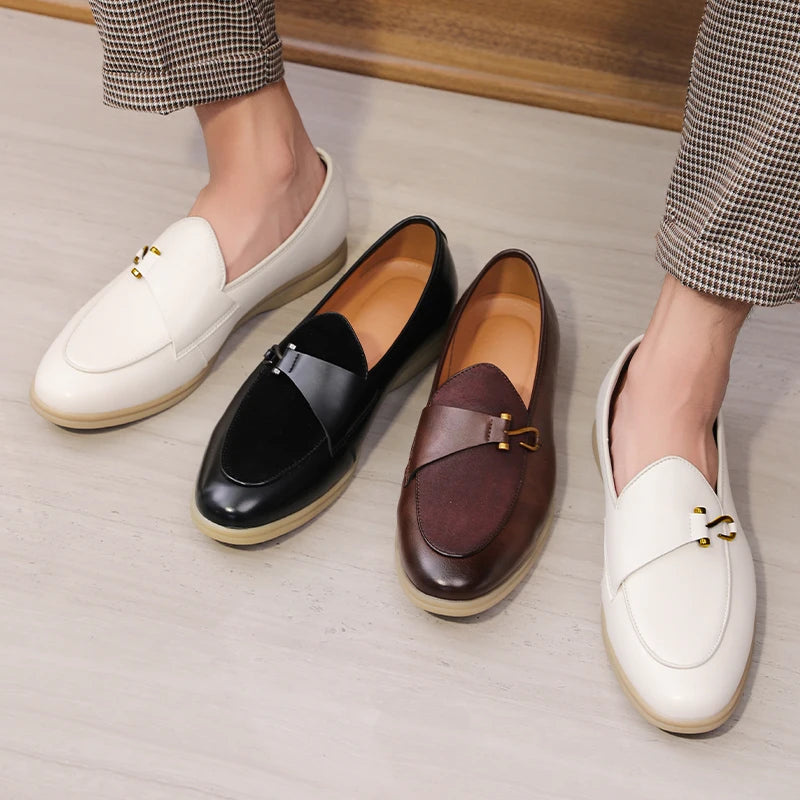 Fashion Men's Casual Shoes Men Horsebit Loafers Moccasins Mens Party Wedding Shoe Light Comfortable Driving Flats