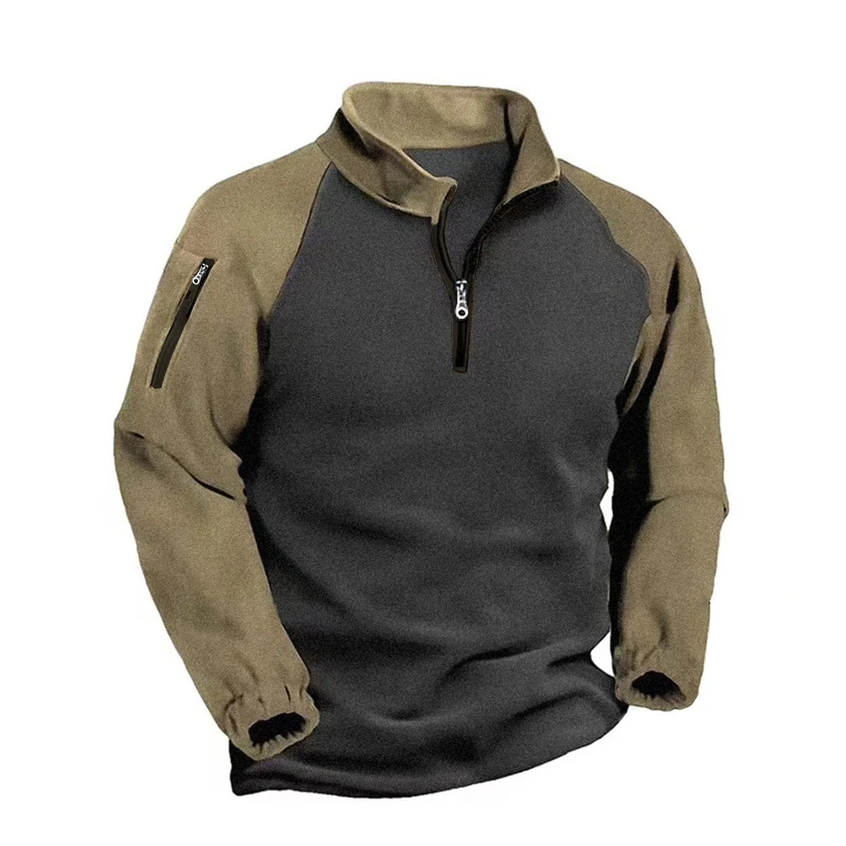 2024 New Half Zipper Tactical Jackets Men's Winter Warm Fleece Sweatshirts Outdoor Hunting Shooting Patchwork Pullover Coats Men