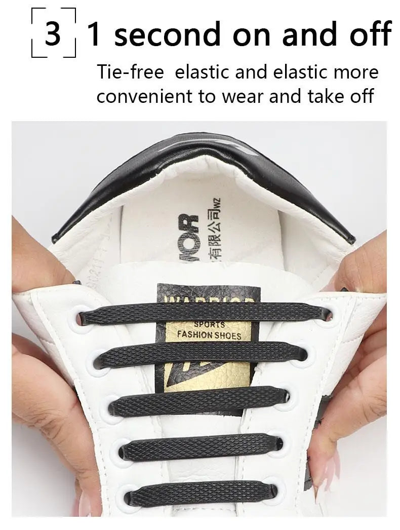 12Pcs Stretch Silicone Shoelaces No Tie Shoe laces Elastic Laces Sneakers Kids Adult Rubber Shoelace One Size Fits All Shoes