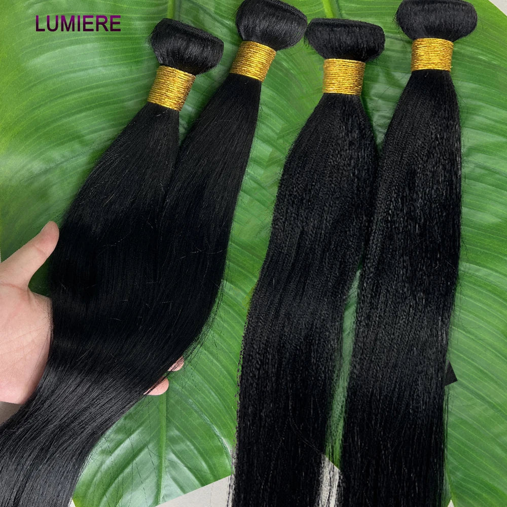 38 40 Inch Bone Straight 100% Virgin Unprocessed Human Hair Bundles Deal Raw Hair Extensions Brazilian Natural Black Wholesale