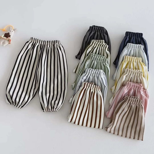 Child Casual Pants Trendy Striped Pants Outer Wear Baby Boys Fashion Spring Summer Clothes Infant New Style New Design Trousers