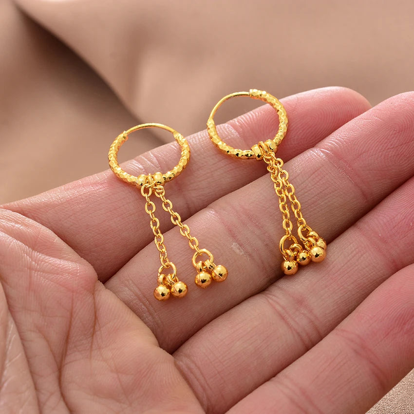 Ethiopian Gold Color Earrings For Woman African Fashion Wedding Bridal Party Wife Earrings Jewelry New