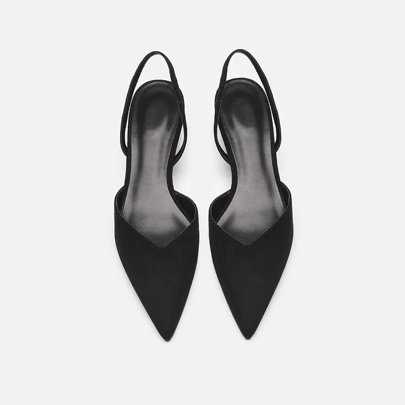 Baotou Sandals Women's 2025 New Summer Simple Pointed Square Heel Sandals Women's High Heels Thin Strap Fashion Single Shoes