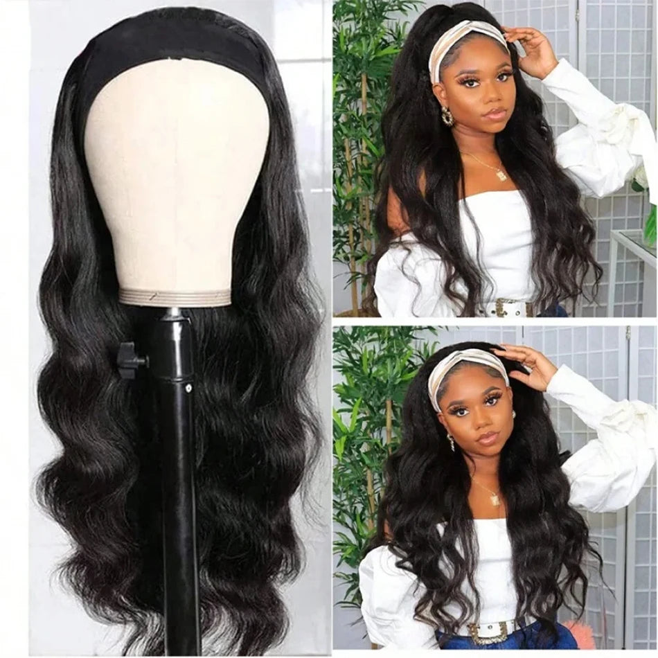 Body wave Headband Wig Human Hair Wigs For Women Brazilian Body Wave Glueless Wigs Virgin Human Hair Wig Machine Made Wig 250%