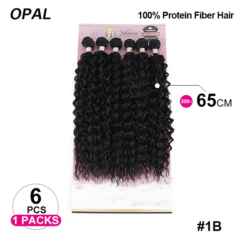 Julianna High Quality Packet Smooth Ombre Curly Kanekalon Fiber Organic Synthetic Weave Bundles Hair Extensions