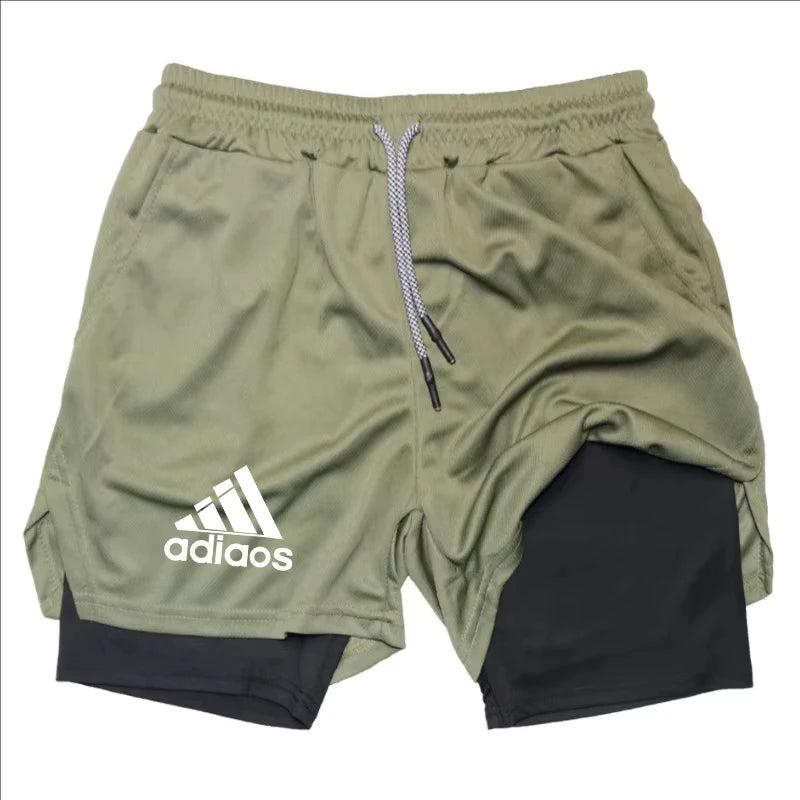 Men's compression shorts  running training sports shorts  summer gym  quick drying shorts in one
