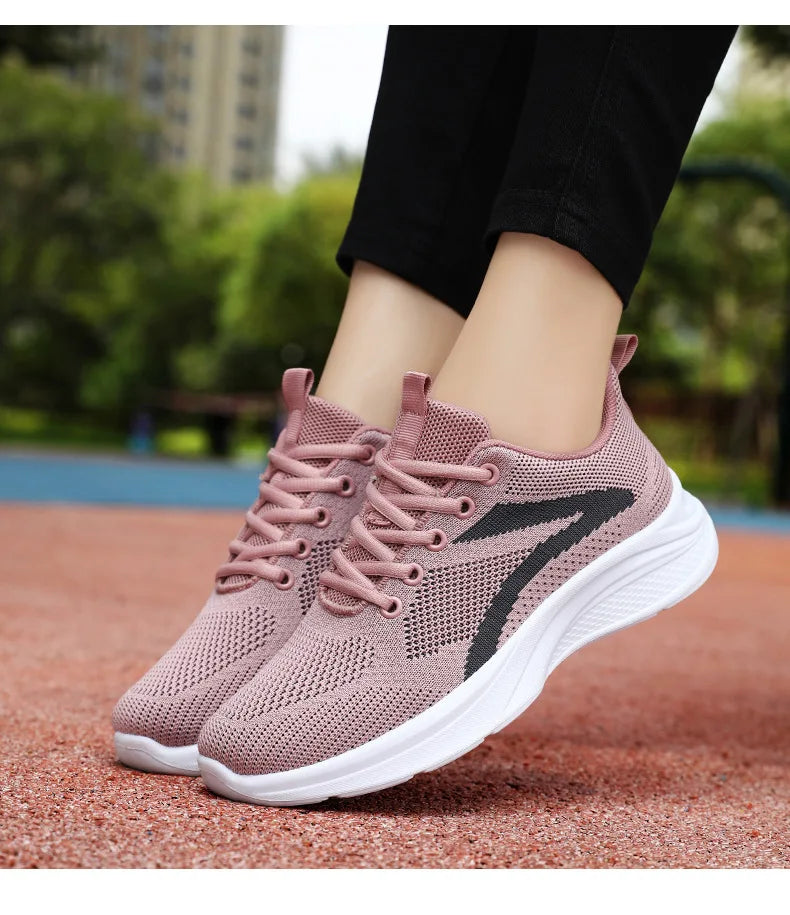 Women Casual Sport Shoes Breathable Lightweight Sneakers Outdoor Mesh Black Running Shoes Athletic Jogging Tenis Walking Shoes