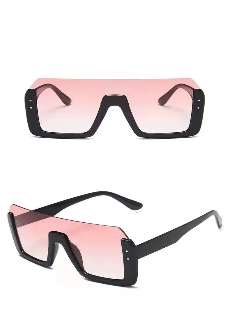 Vintage Sunglasses Women Men Half Frame Square Sun Glasses Female Retro Sunglasses ﻿for Male Eyewear Eye Glasses Sunglasses BAZAARHUBO