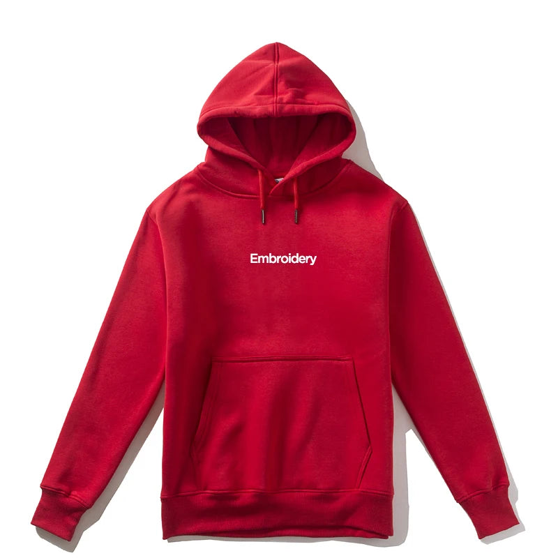 Top Quality Custom Embroidery Cotton Hoodie Your Design Brand Company Logo Text Men Womens Thick Fleece Warm Sweatshirt 350gsm