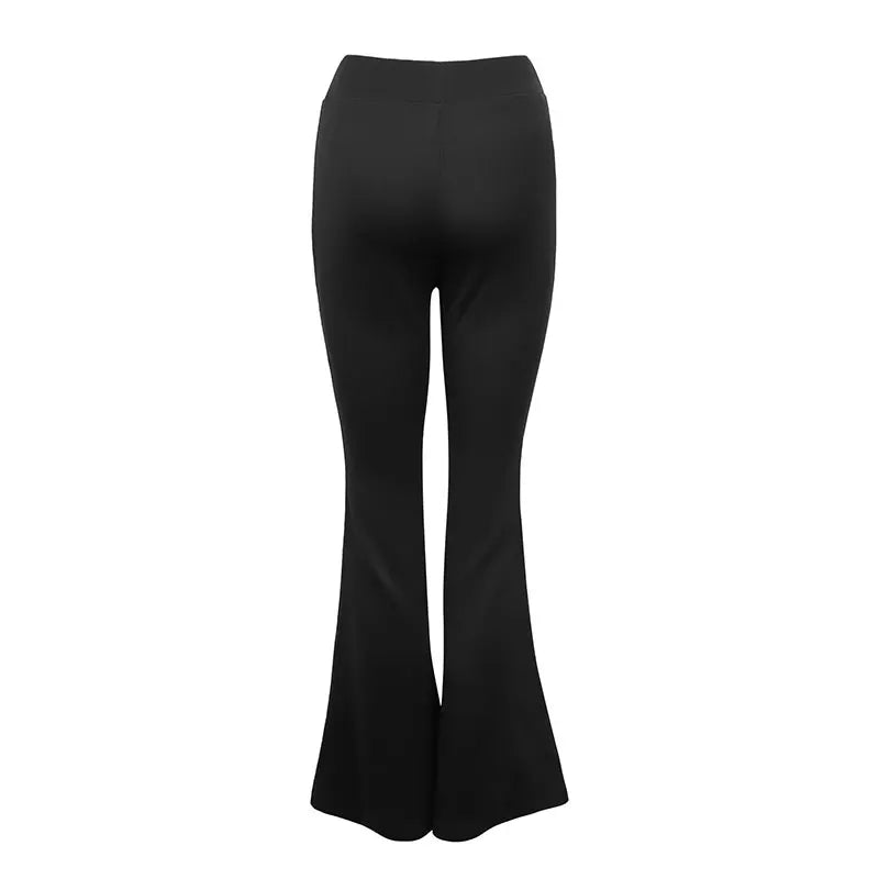 Autumn New Women's Trousers Black Sexy Slim Hip-lifting Bell Bottoms Streetwear Fashion Female Versatile Pants Knitted Clothing