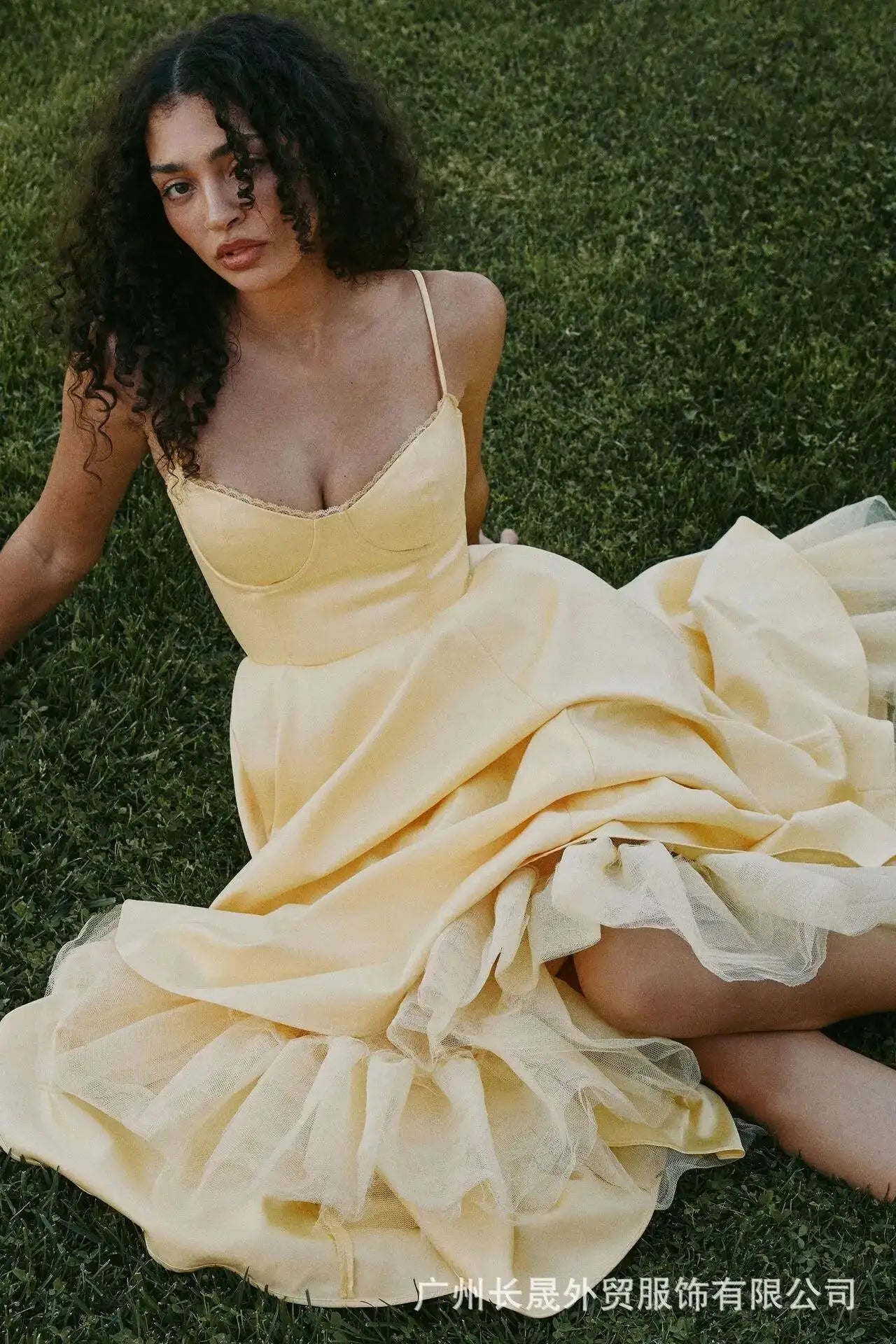 2026 Spring/summer High End Satin Strapless Heavy Industry French Waist Strap Sexy Hot Girl Medium Long Dress Women Elegant