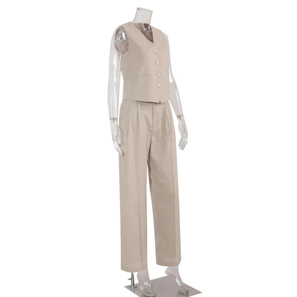 Sleeveless Vest Jacket Top Casual Pants Two-piece Set For Women's Wide Leg Pant Sets Sexy Summer Boho Cotton Linen Ladies Suits