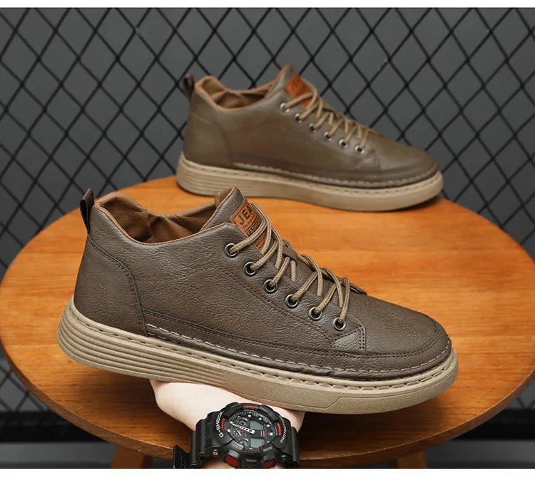 Man's Sneakers New Breathable Business Men Casual Shoes Autumn Non-slip Designer Black Leather Shoes for Men Zapatos Para Hombre