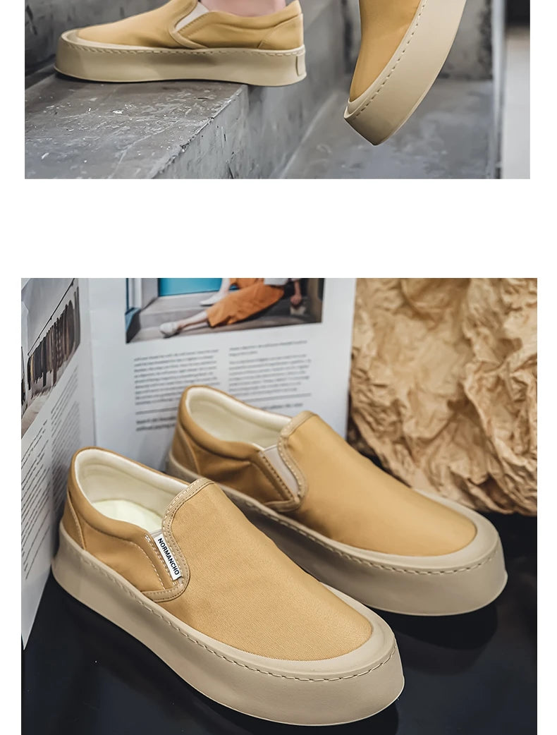 New Arrival Low Price Mens Breathable High Quality Casual Shoes Solid Color Canvas Casual Shoes Slip On Men Fashion Flats Loafer