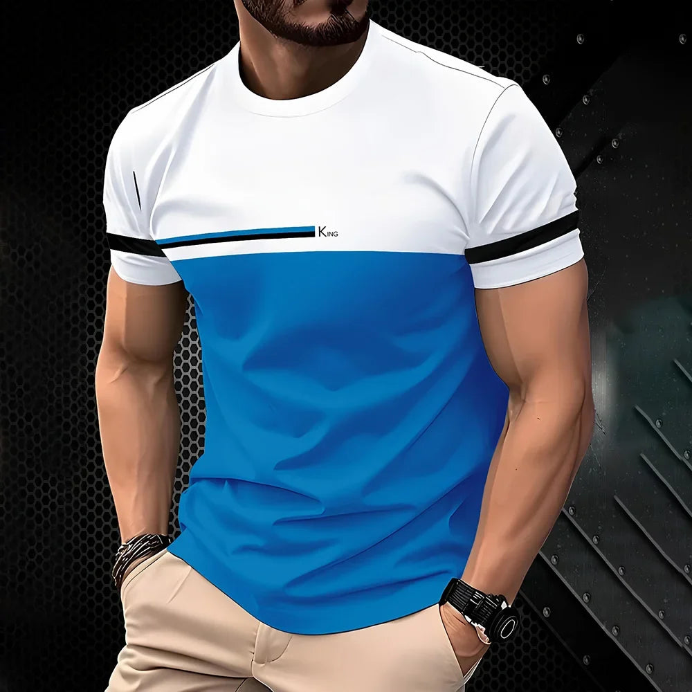 In the summer of 2025, men's casual T-shirts are added with simple O-neck short-sleeved outdoor clothing and breathable 3d print