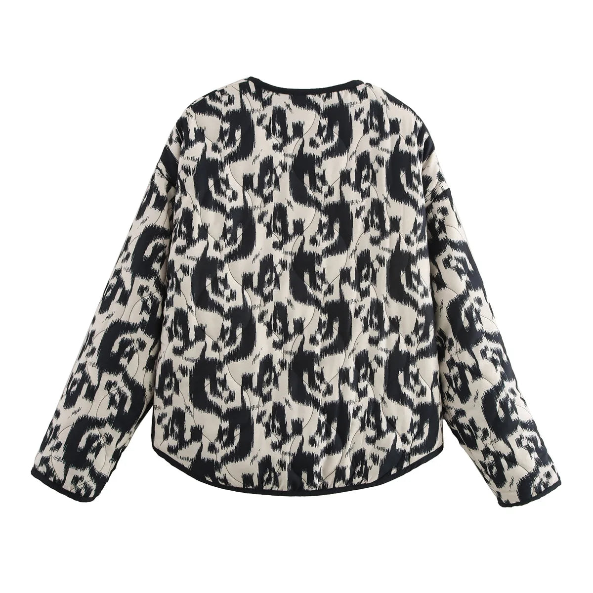 European and American style women's clothing 2025 fashion autumn and winter new item loose animal pattern printed cotton jacket