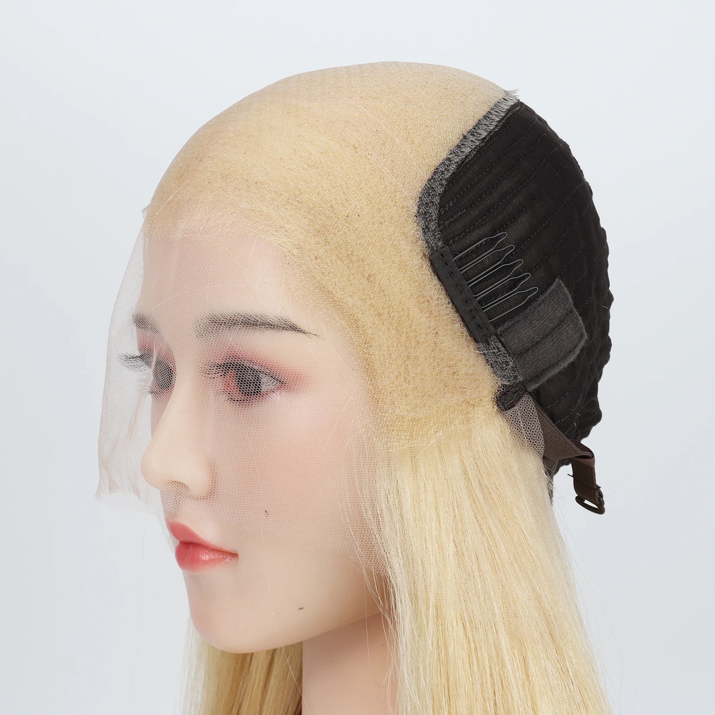Invisiable Knots Wig for Women 22inch Real Virgin European Human Hair Wig HD Lace with Fabric Natural Hairline Soft Breathable