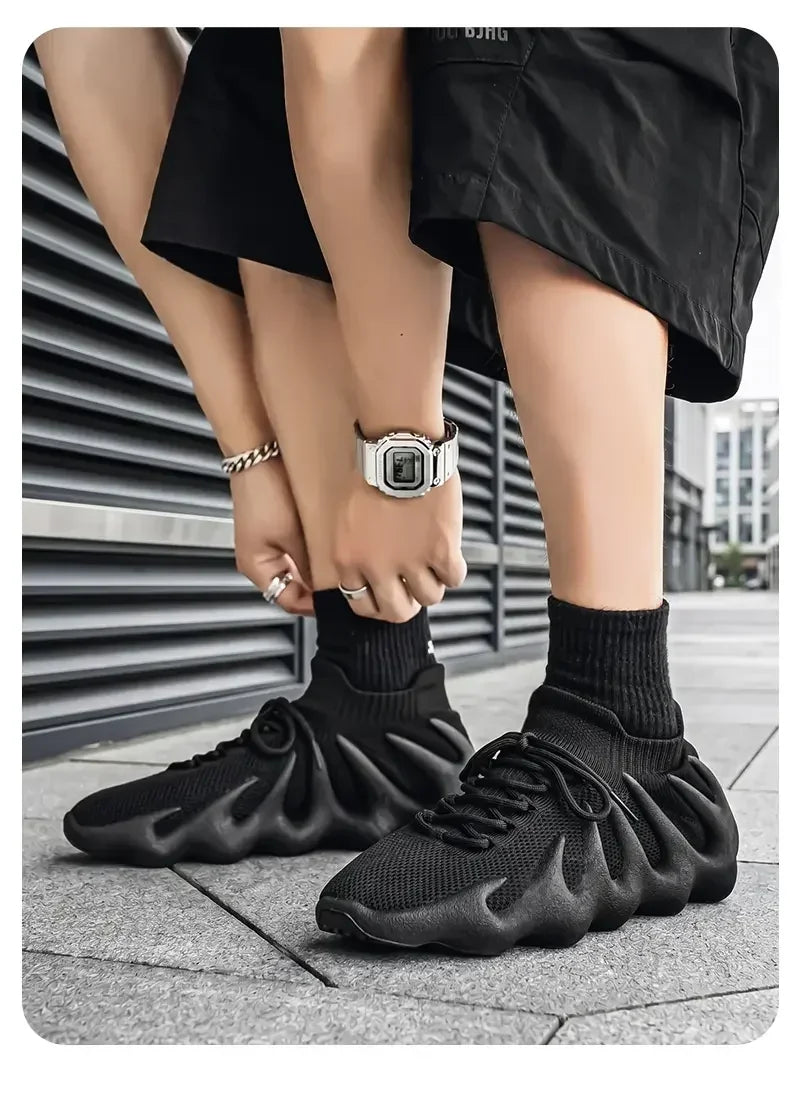 Men Sports Running Jogging Shoes Summer Casual Sneakers Outdoor Breathable Mesh For Women Light Shock-absorption Black Tennis