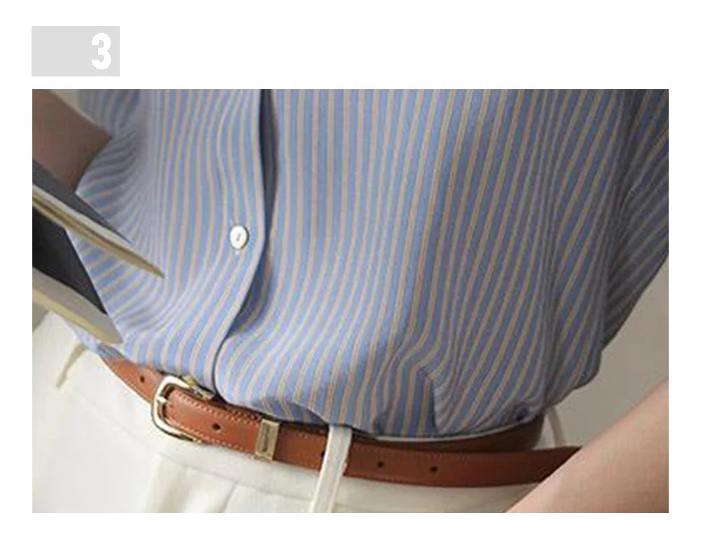 Long Sleeved Women's Shirt New Popular Classic High Grade Female Shirt Vintage Elegant Stripe Versatile Office Lady Fashion Tops