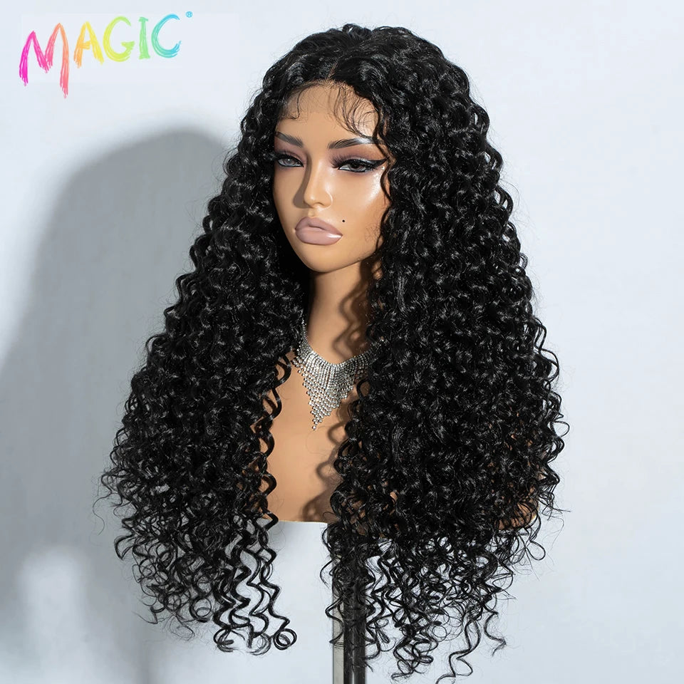 Magic Synthetic Lace Front Wig Baby Hair Red Wig Long Curly Wig 30 Inch Ombre Blonde Ginger Lace Wigs For Black Women Wigs