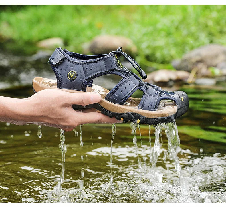 2026 Men Sandals Genuine Leather Mens Casual Shoes Outdoor Men Leather Sandals for Men Beach Shoes Roman mens Shoes