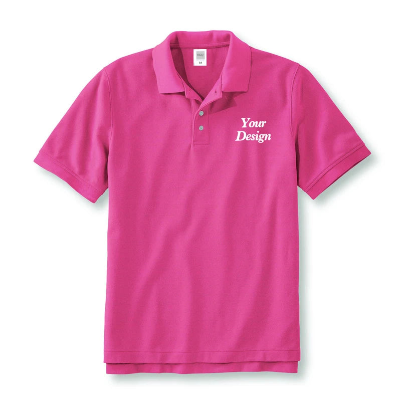 Quality Custom Polo 100% Cotton Print Your Brand Design Logo Company Group Team Slogan Text PoloShirt Work Wear Uniform 230gsm