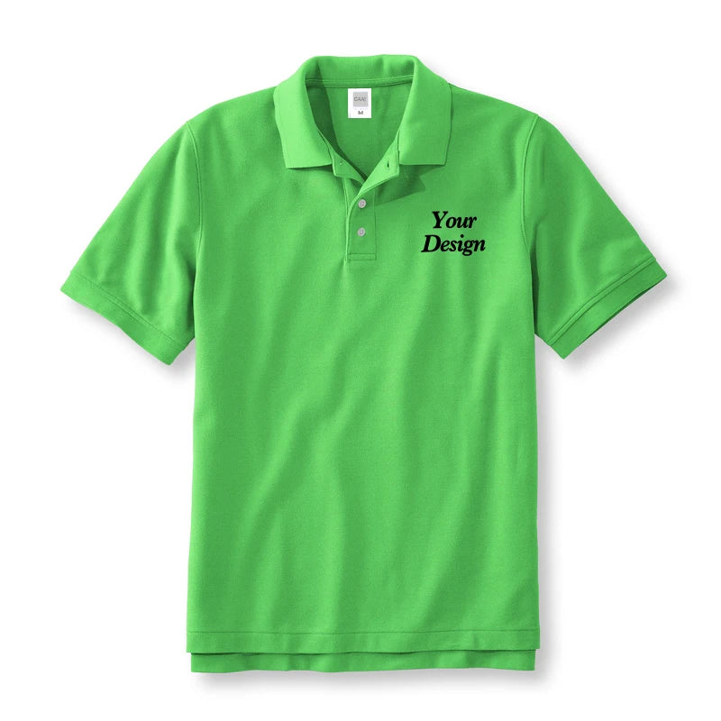 Quality Custom Polo 100% Cotton Print Your Brand Design Logo Company Group Team Slogan Text PoloShirt Work Wear Uniform 230gsm